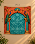 Teal Palace Archway Peacock Tapestry