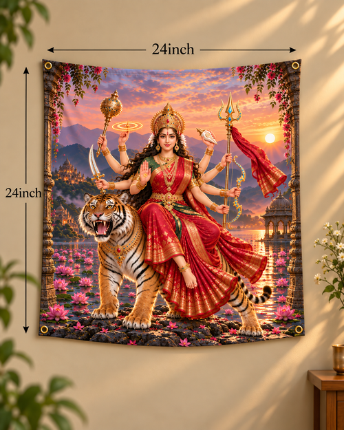 Devi Blooming Lotus Tapestry