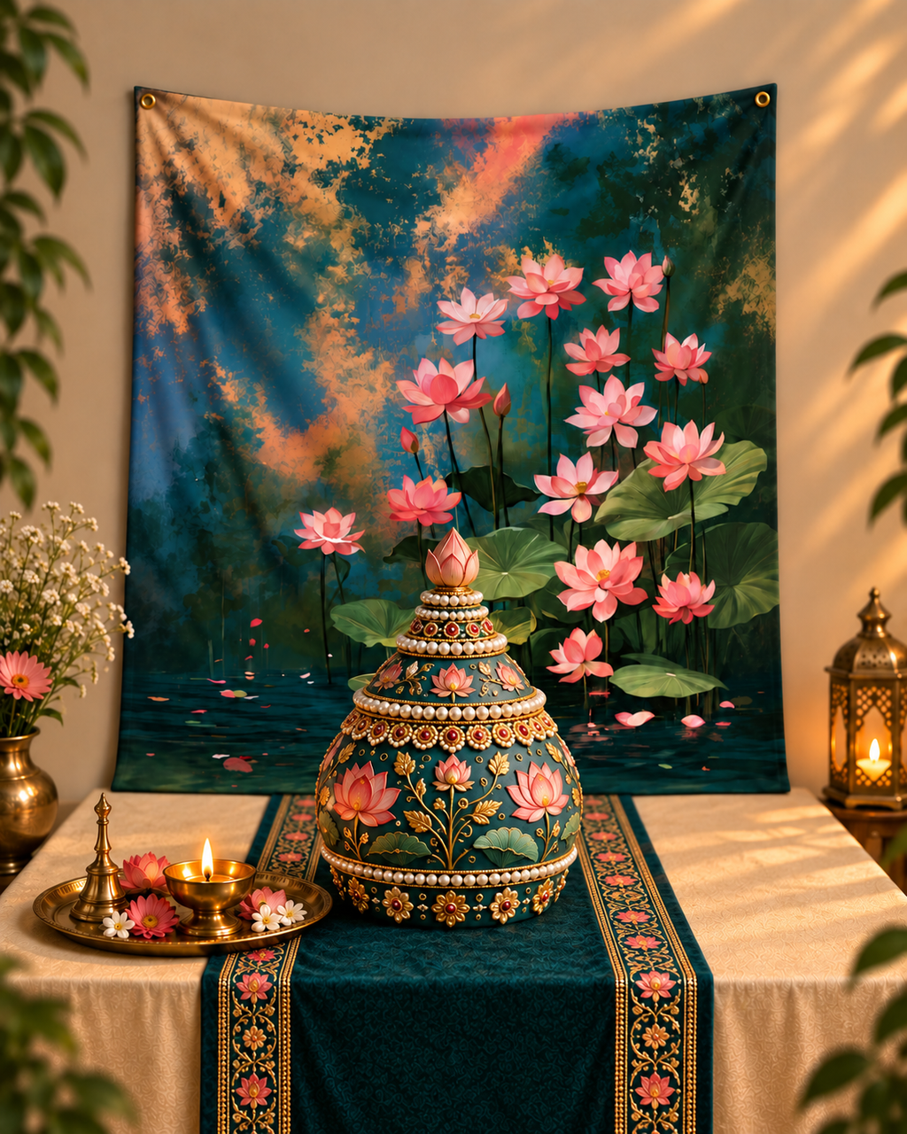 Lotus Leaves Tapestry