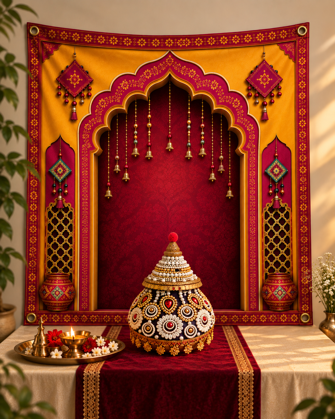 Red and Yellow Arch Tapestry