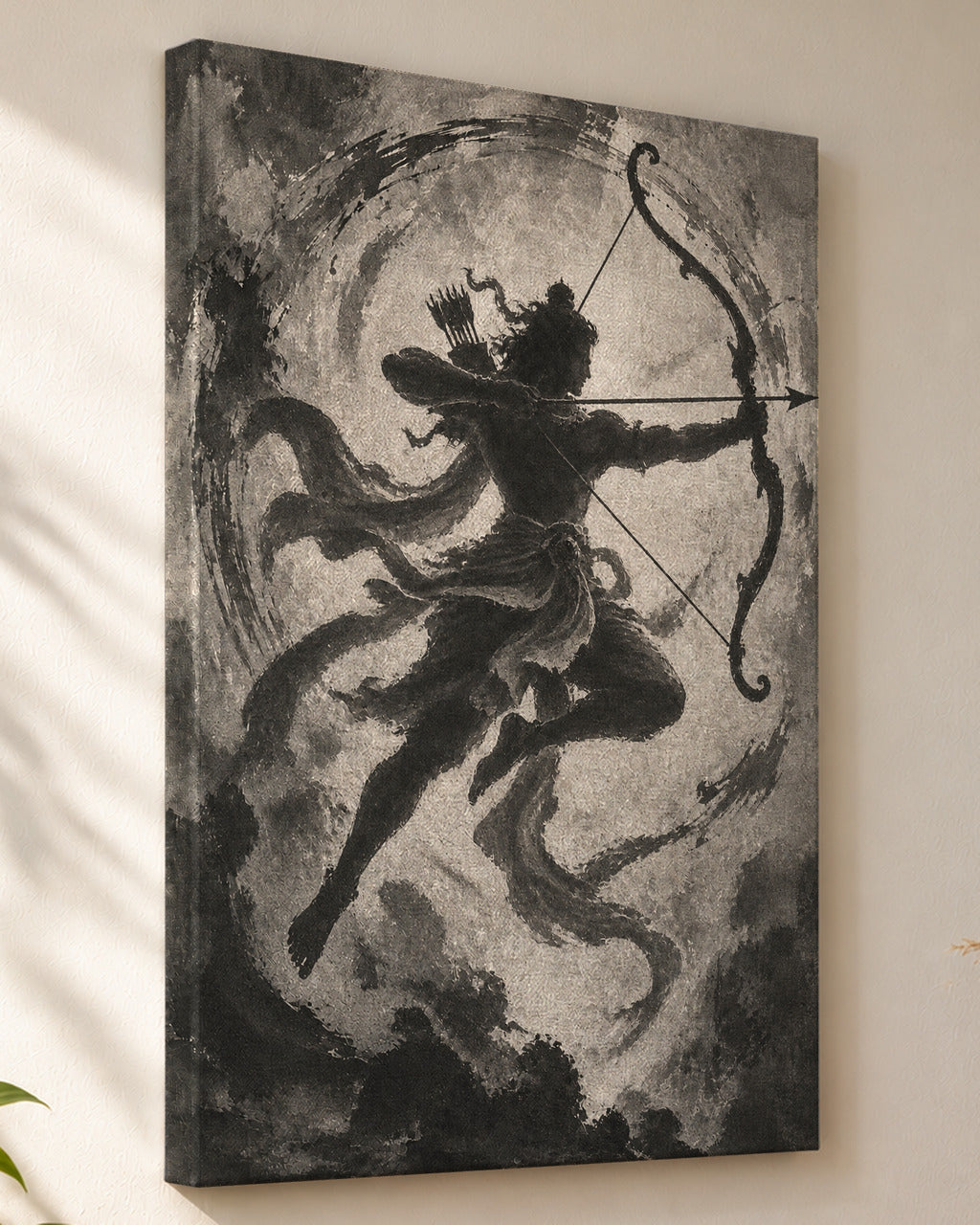 Archer Ram canvas, close view of the gallery-wrapped side