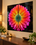 Dewdrop Gerbera Bloom set of 2 acrylic wall art