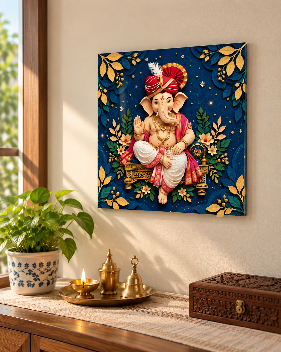 Ganesh unframed poster on a wall