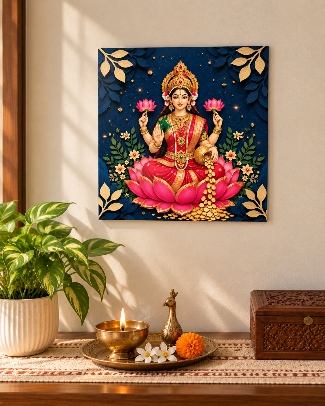 Laxmi wall art poster, front view