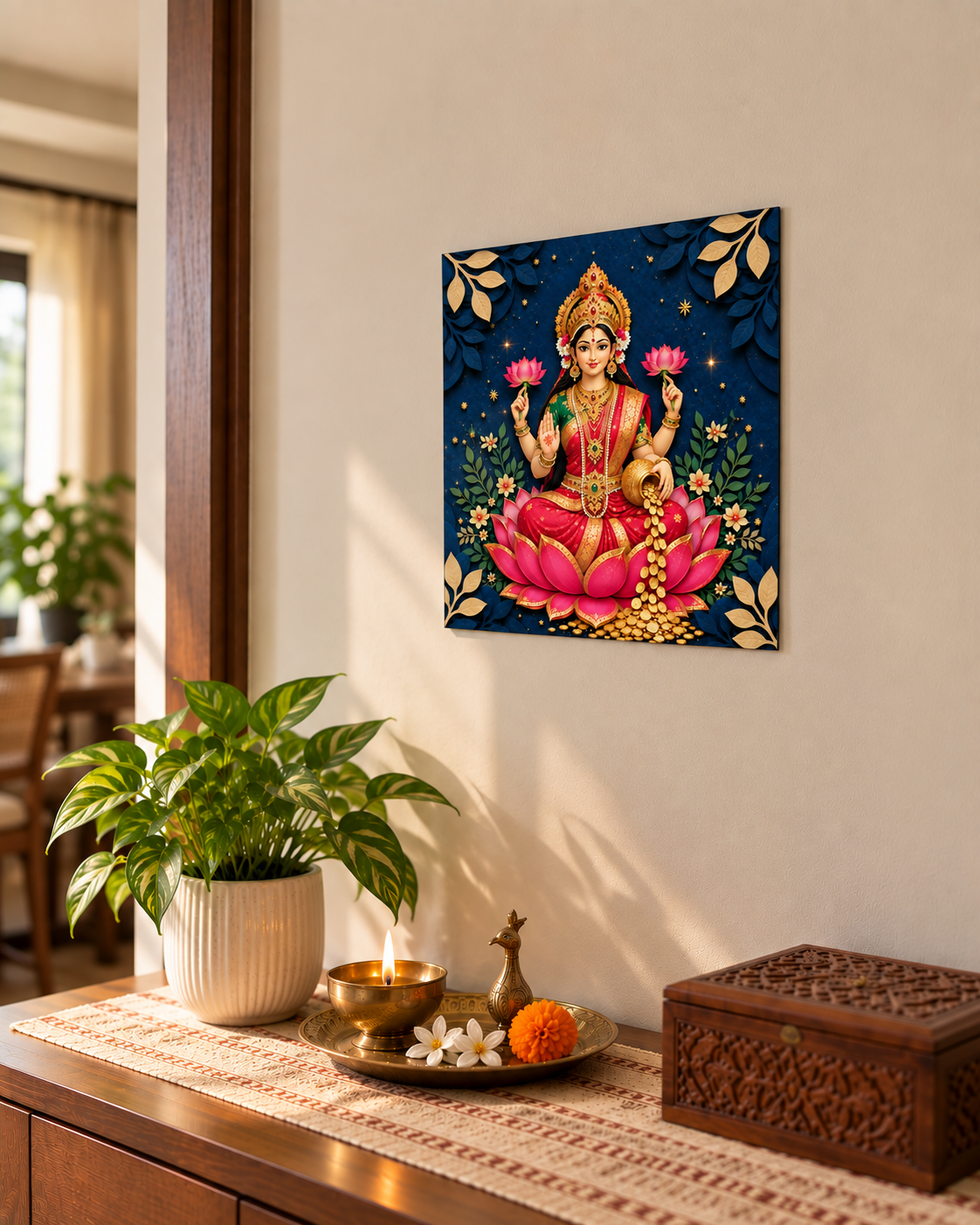 Laxmi unframed poster on a wall