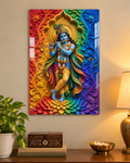 Rainbow Murlidhar Krishna acrylic wall art
