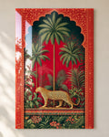 Royal Jungle Leopard acrylic wall art, close-up