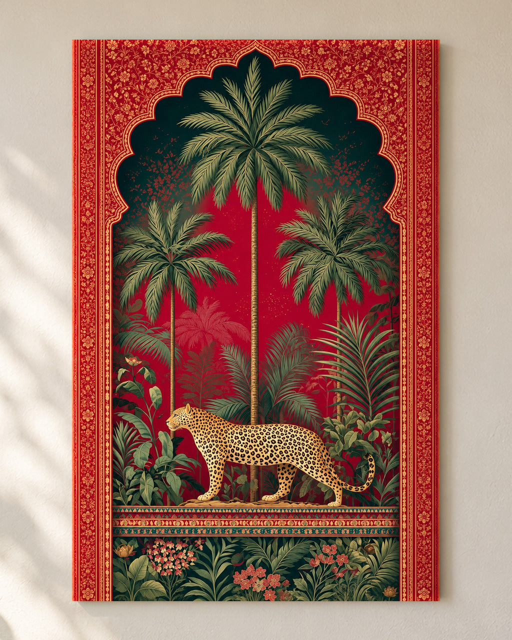 Royal Jungle Leopard unframed poster, close-up