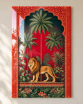 Royal Jungle Lion acrylic wall art, close-up