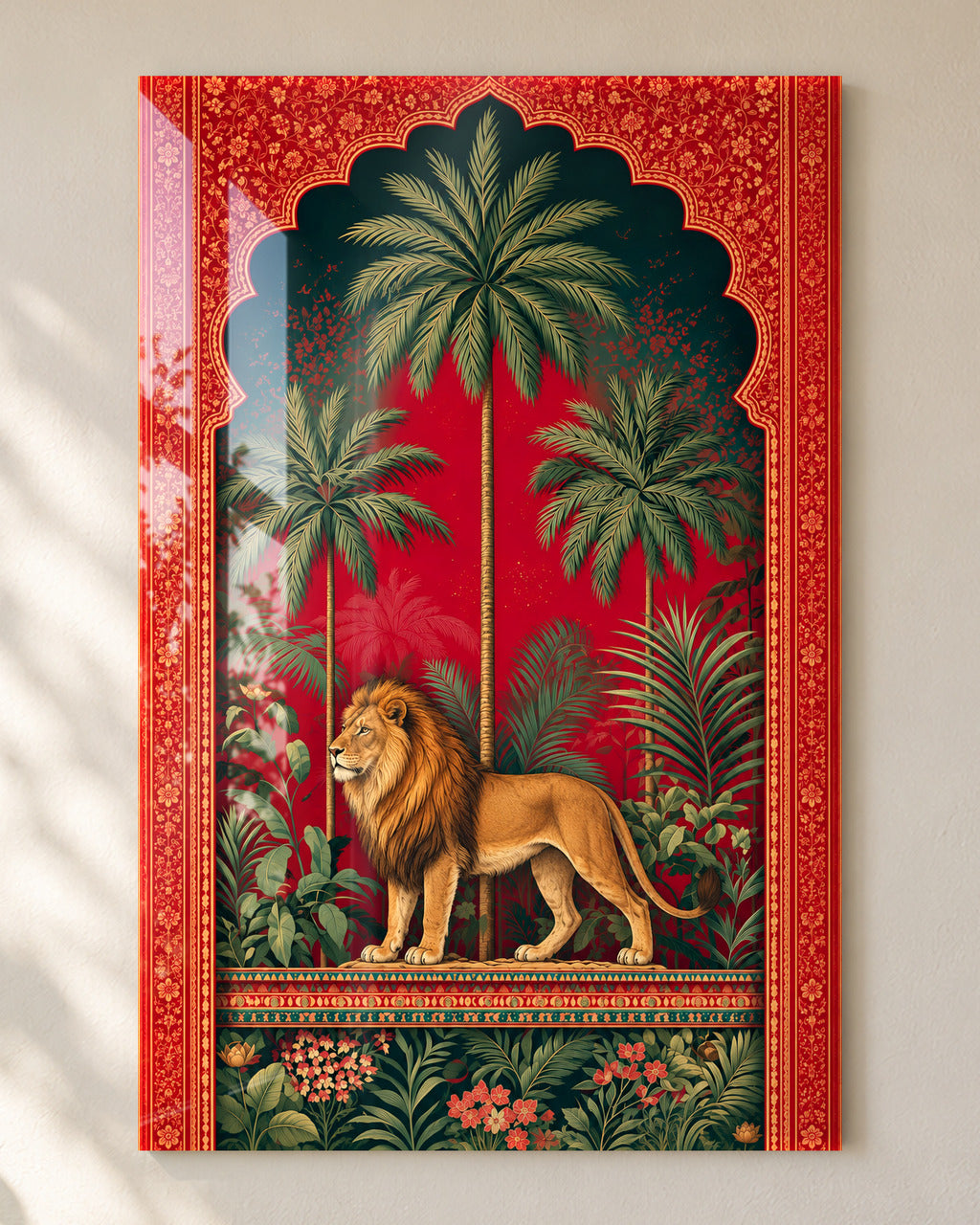 Royal Jungle Lion metal wall art, close-up